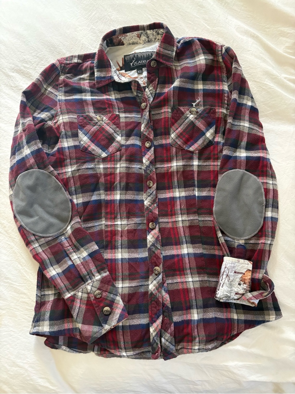 Ladies' Pladra Plaid Button-Down Flannel Shirt with Elbow Patches